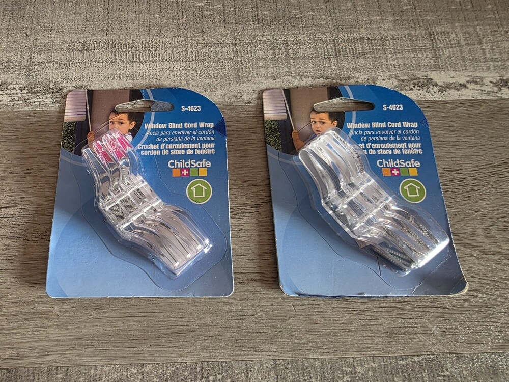 ChildSafe Window Blind Cord Wraps 3 S-4623 4Pak New Clear Wall Mount Lot 124a